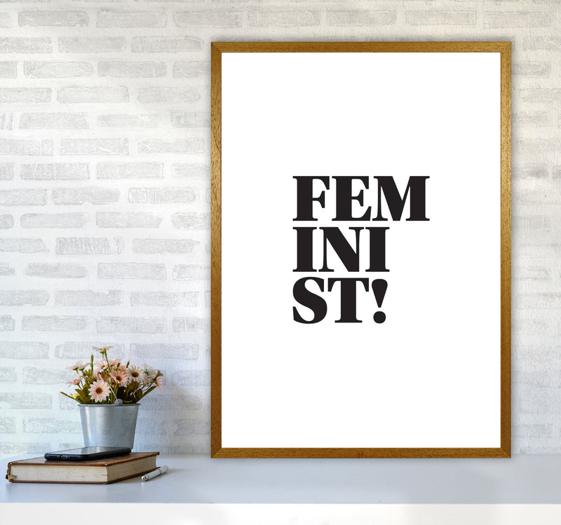 Feminist! Framed Typography Wall Art Print A1 Print Only