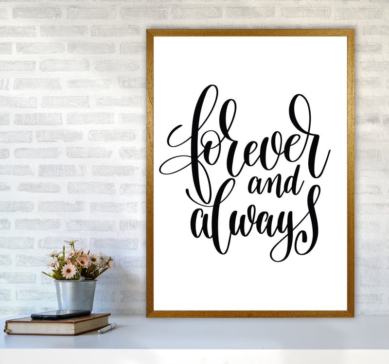 Forever And Always Framed Typography Wall Art Print A1 Print Only