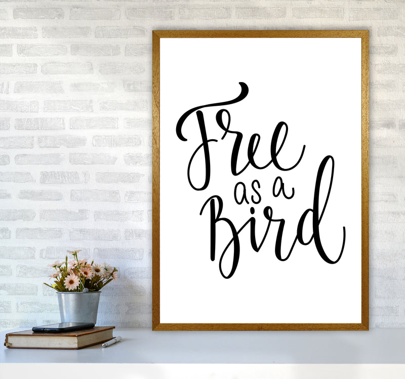 Free As A Bird Framed Typography Wall Art Print A1 Print Only