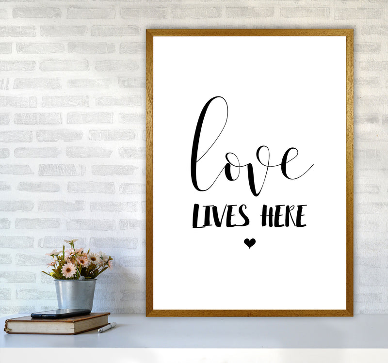 Love Lives Here Framed Typography Wall Art Print A1 Print Only