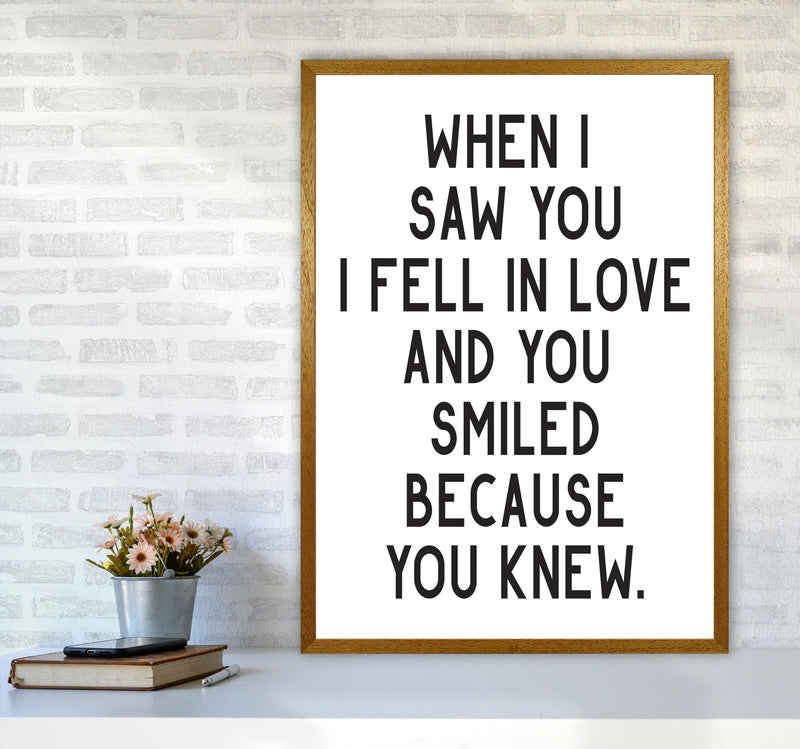 When I Saw You I Fell In Love Modern Print A1 Print Only