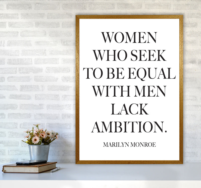 Equality, Marilyn Monroe Quote Framed Typography Wall Art Print A1 Print Only