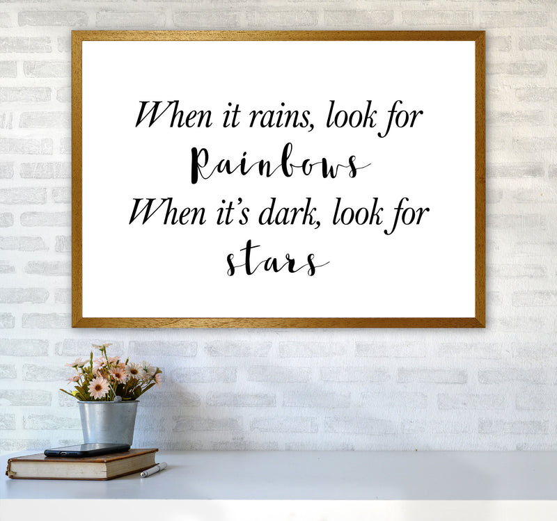 When It Rains Look For Rainbows Modern Print A1 Print Only