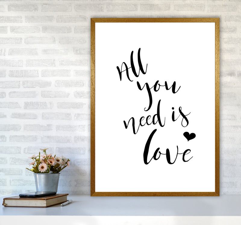 All You Need Is Love Framed Typography Wall Art Print A1 Print Only