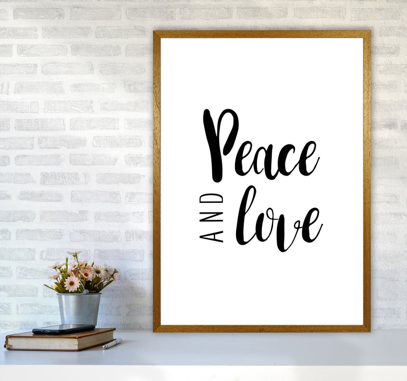 Peace And Love Framed Typography Wall Art Print A1 Print Only