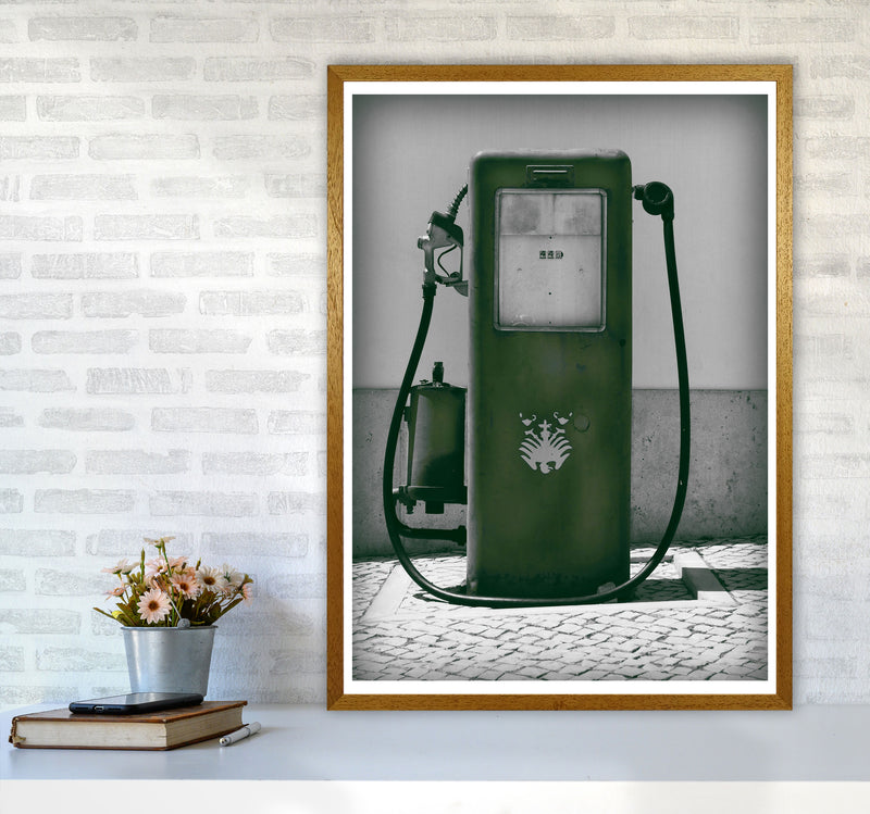 Vintage Green Gas Pump Modern Print A1 Print Only