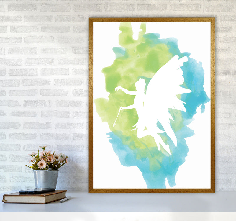 Fairy Turquoise Multi Watercolour Modern Print A1 Print Only