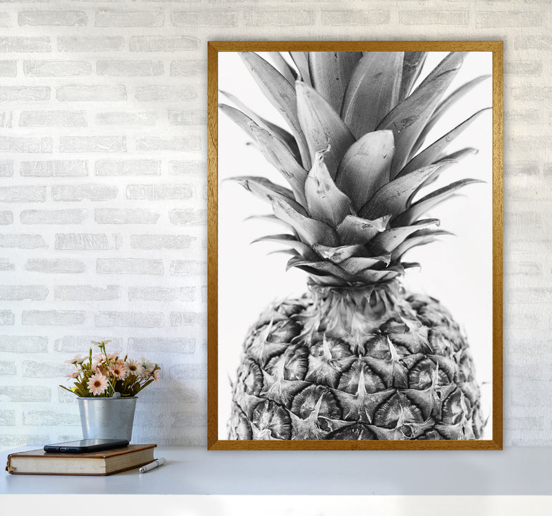 Black And White Pineapple Modern Print, Framed Kitchen Wall Art A1 Print Only