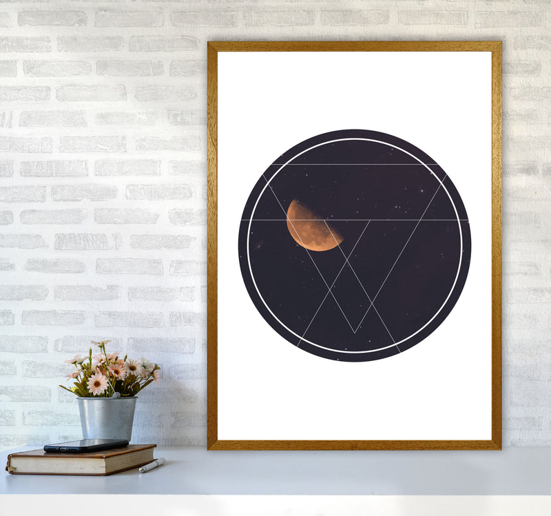 Black Moon Circle Modern Print A1 Print Only