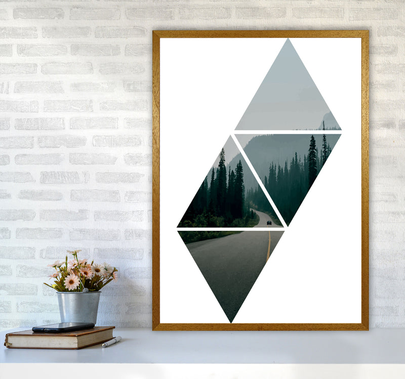 Abstract Triangles And Forest Modern Print A1 Print Only