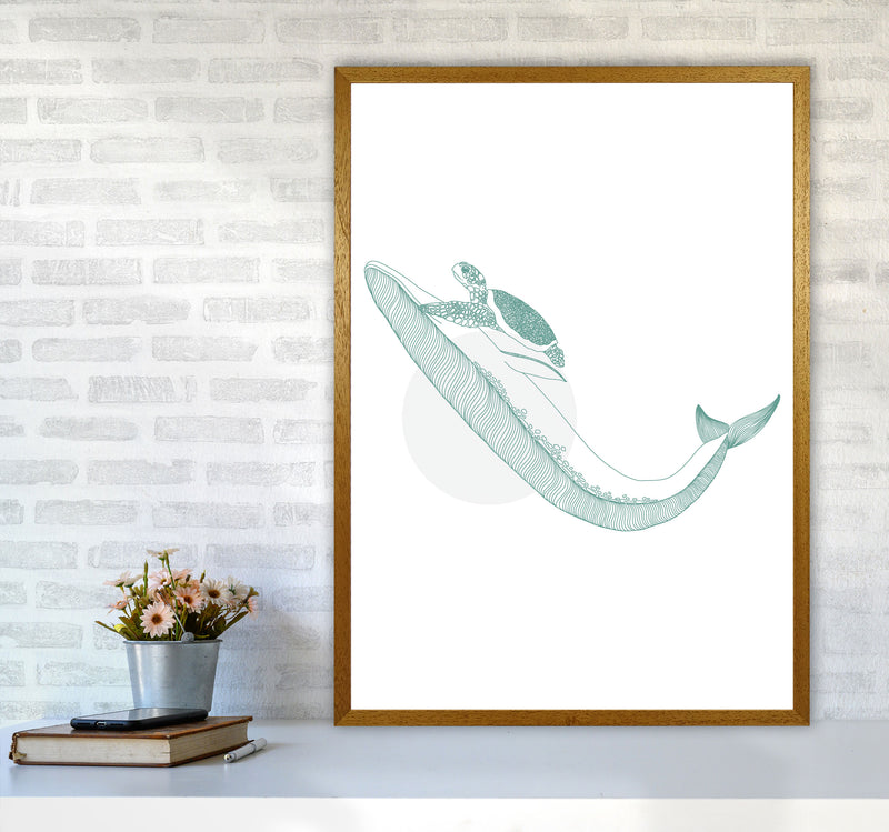 Marine Animals Whale And Turtle Modern Print Animal Art Print A1 Print Only
