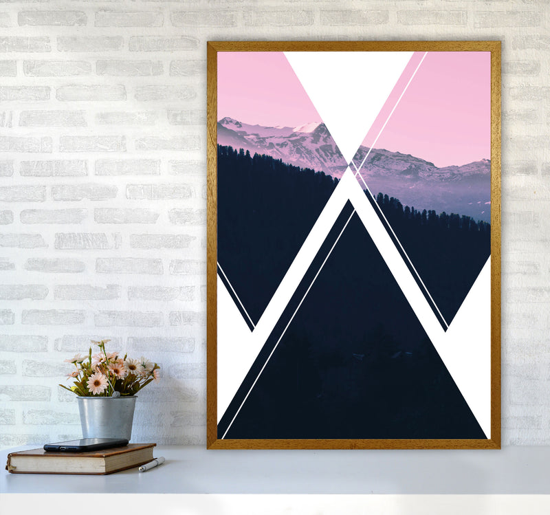 Abstract Pink Mountain Modern Print A1 Print Only