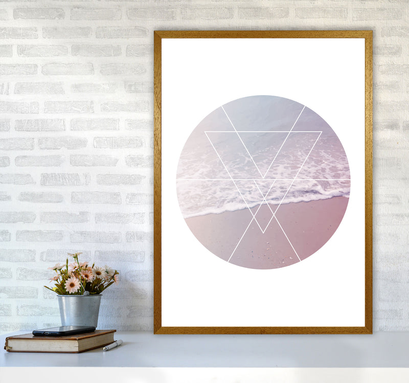 Pink And Blue Abstract Tide Modern Print A1 Print Only