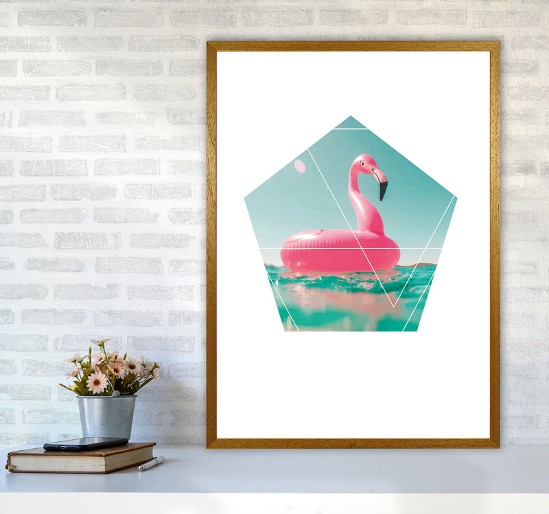 Pink Flamingo Inflatable Modern Print A1 Print Only