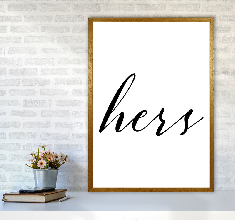 Hers Framed Typography Wall Art Print A1 Print Only