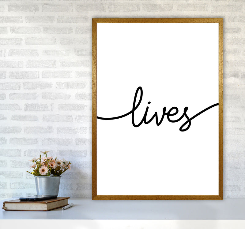 Lives Framed Typography Wall Art Print A1 Print Only