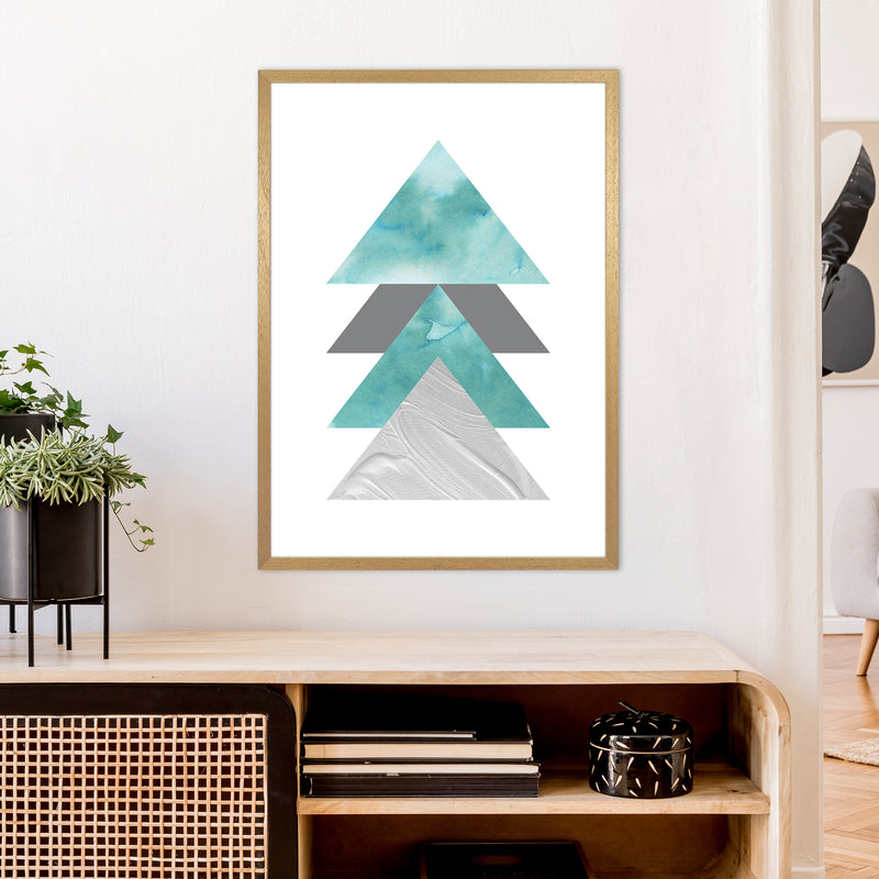 Marble Teal And Silver 2 Art Print by Pixy Paper A1 Print Only