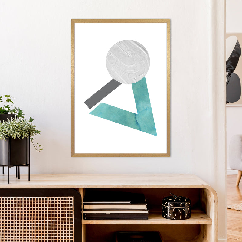 Marble Teal And Silver 3 Art Print by Pixy Paper A1 Print Only