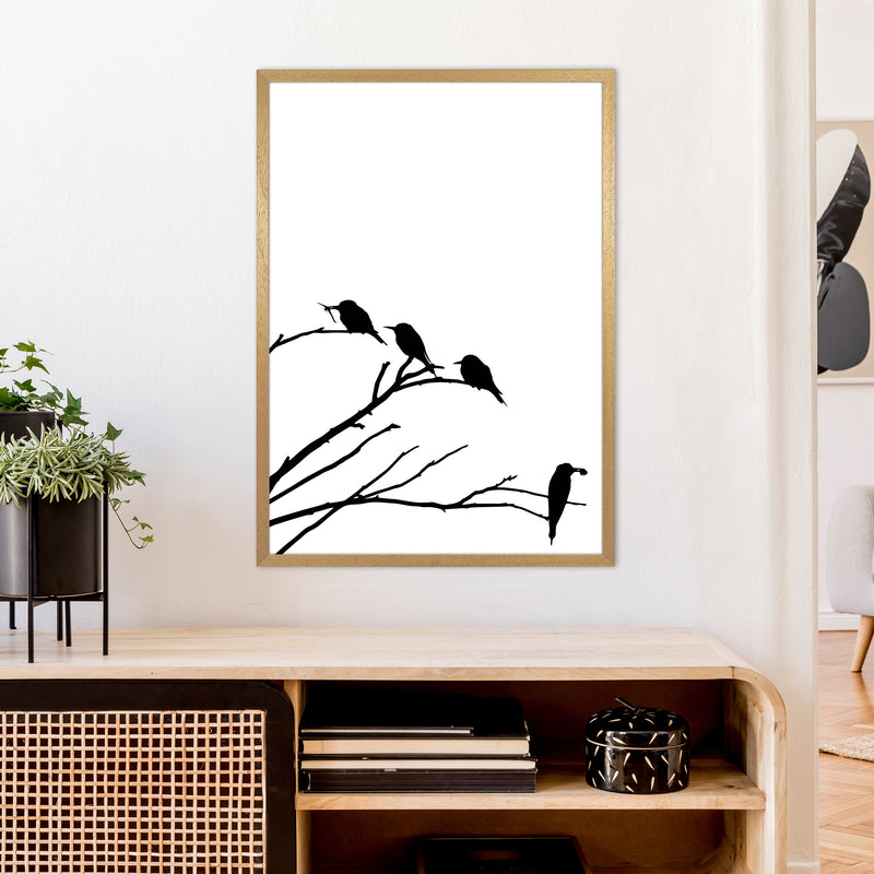 Corner Branch With Birds Art Print by Pixy Paper A1 Print Only