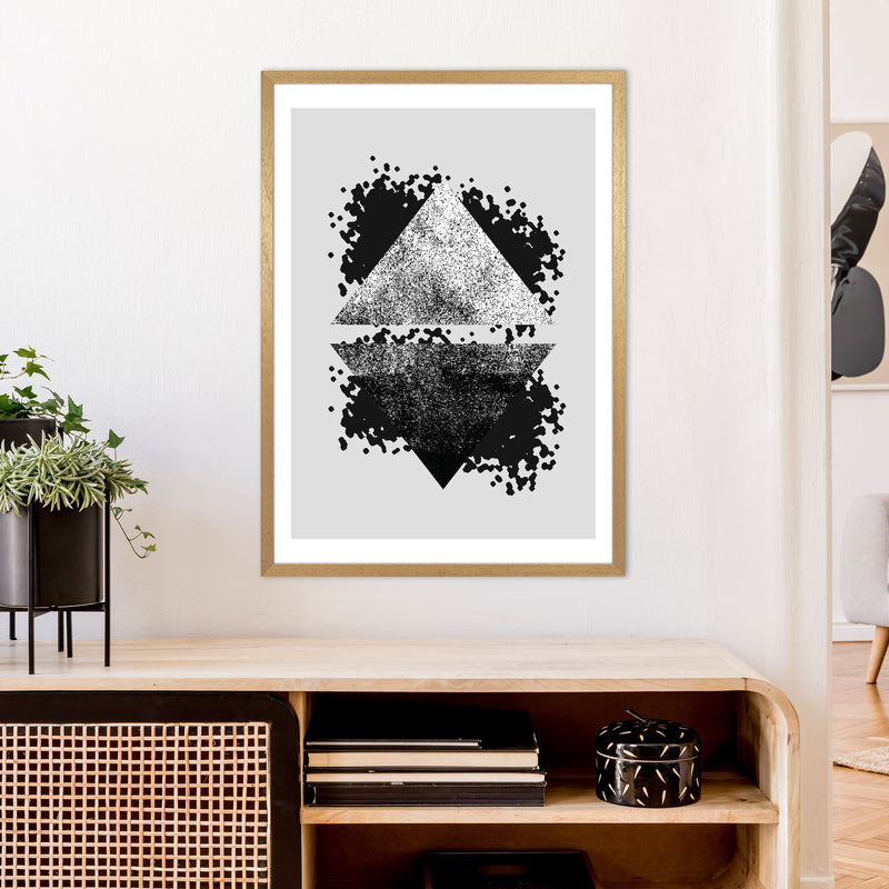 Graffiti Black And Grey Reflective Triangles  Art Print by Pixy Paper A1 Print Only