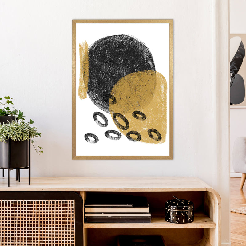 Dalia Chalk Black And Gold Bubbles  Art Print by Pixy Paper A1 Print Only