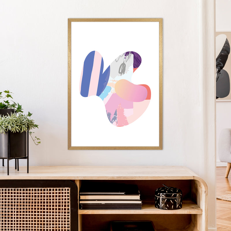 Pink Butterfly Abstract Shape  Art Print by Pixy Paper A1 Print Only