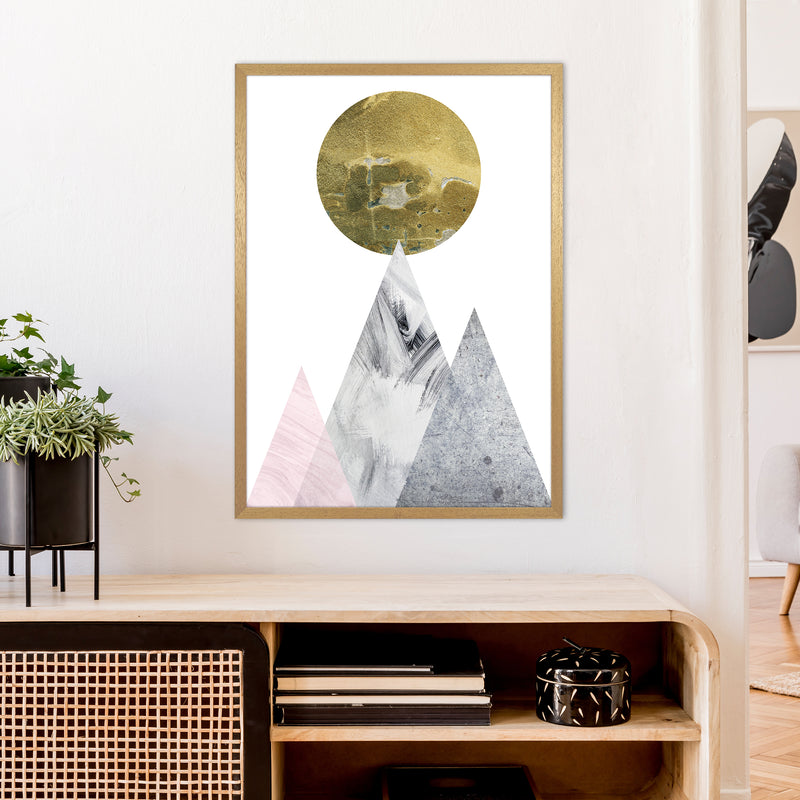 Luna Gold Moon And Mountains  Art Print by Pixy Paper A1 Print Only