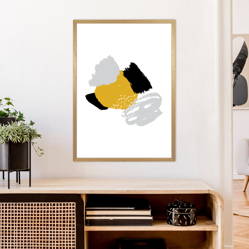 Mismatch Mustard And Black  Art Print by Pixy Paper A1 Print Only