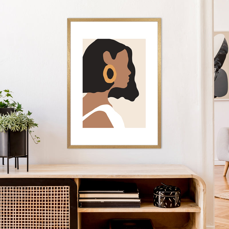 Mica Girl With Earring N6  Art Print by Pixy Paper A1 Print Only