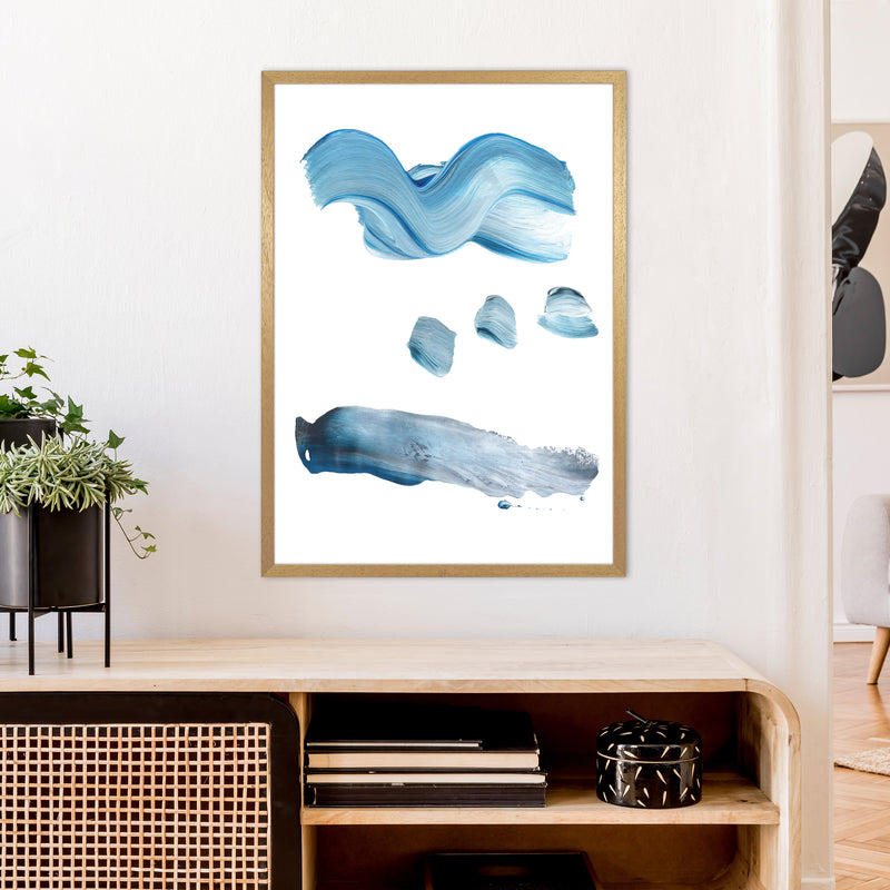 Light Blue Paint Strokes  Art Print by Pixy Paper A1 Print Only
