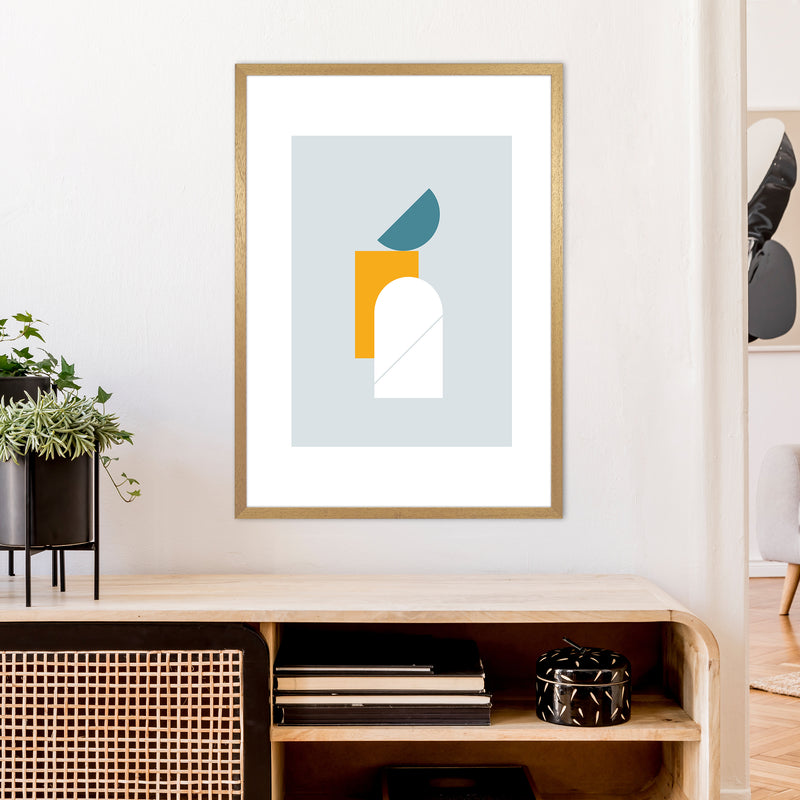 Mita Teal Abstract N10  Art Print by Pixy Paper A1 Print Only
