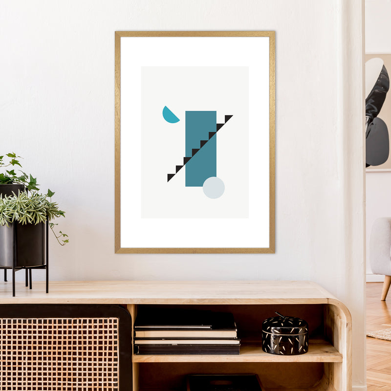 Mita Teal Abstract N11  Art Print by Pixy Paper A1 Print Only