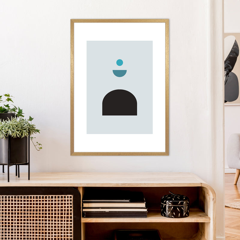Mita Teal Abstract N12  Art Print by Pixy Paper A1 Print Only