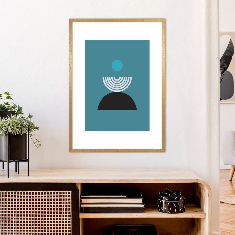 Mita Teal Fountain N8  Art Print by Pixy Paper A1 Print Only