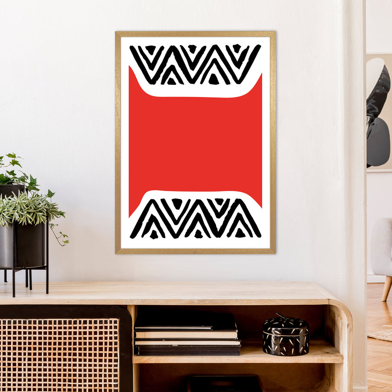 Red Maze Neon Funk  Art Print by Pixy Paper A1 Print Only