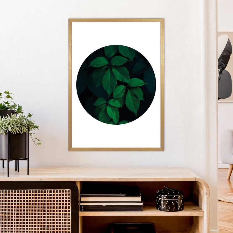 Deep Green Leaf Circle  Art Print by Pixy Paper A1 Print Only