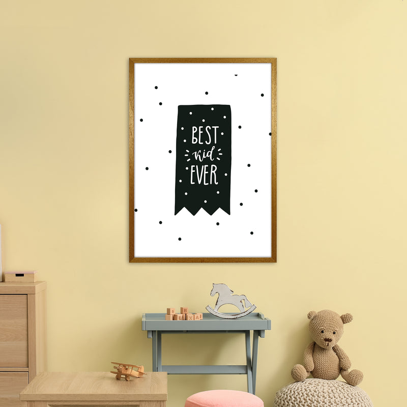 Best Kid Ever Flag Black Super Scandi  Art Print by Pixy Paper A1 Print Only