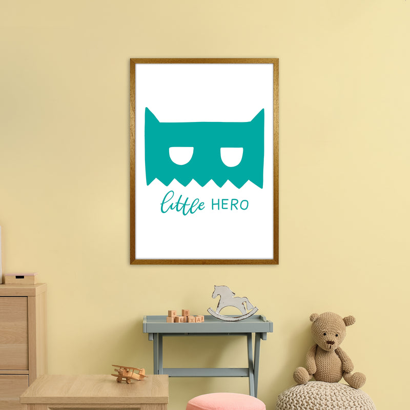 Little Hero Mask Teal Super Scandi  Art Print by Pixy Paper A1 Print Only