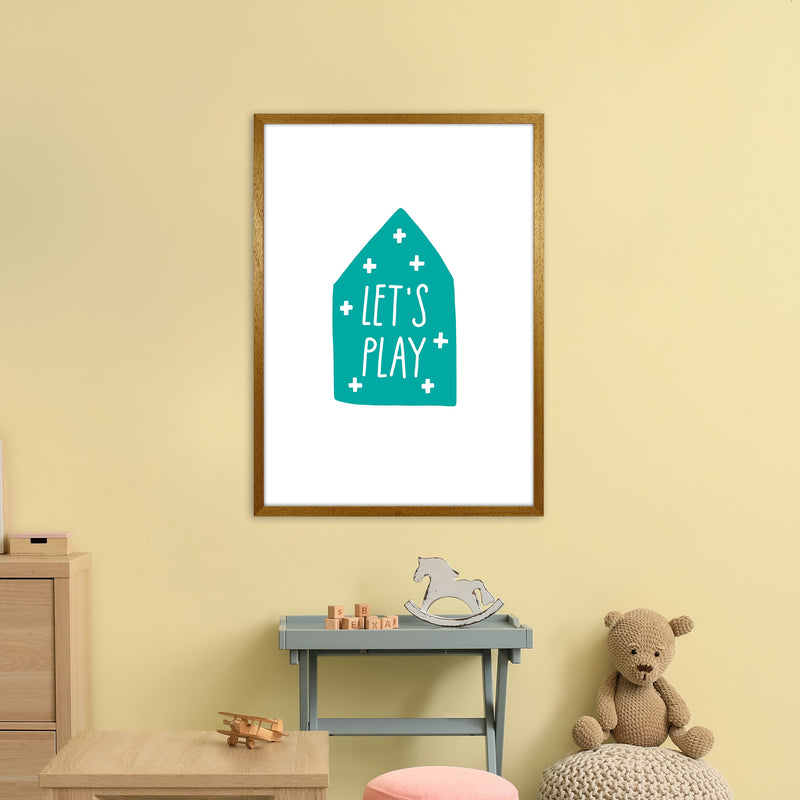 Let'S Play House Teal Super Scandi  Art Print by Pixy Paper A1 Print Only