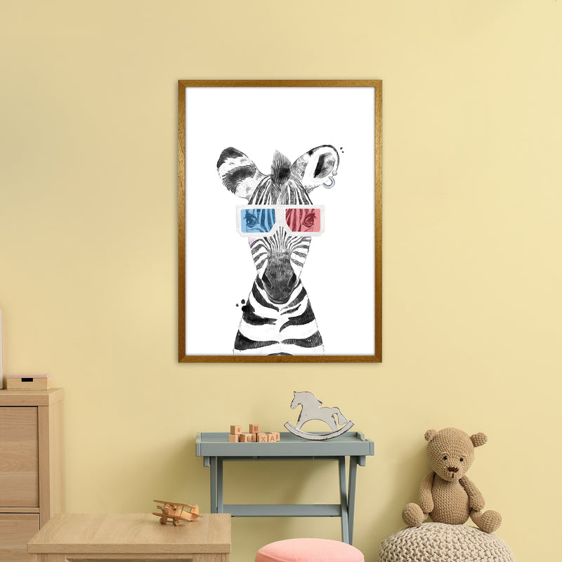 Safari Babies Zebra With Glasses  Art Print by Pixy Paper A1 Print Only