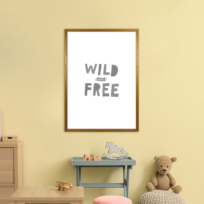 Wild And Free Grey Super Scandi  Art Print by Pixy Paper A1 Print Only