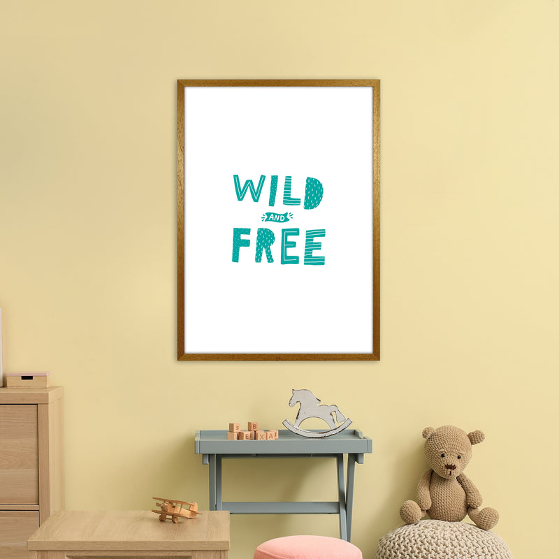 Wild And Free Teal Super Scandi  Art Print by Pixy Paper A1 Print Only