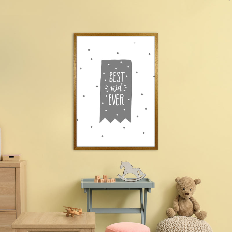 Best Kid Ever Grey Super Scandi  Art Print by Pixy Paper A1 Print Only