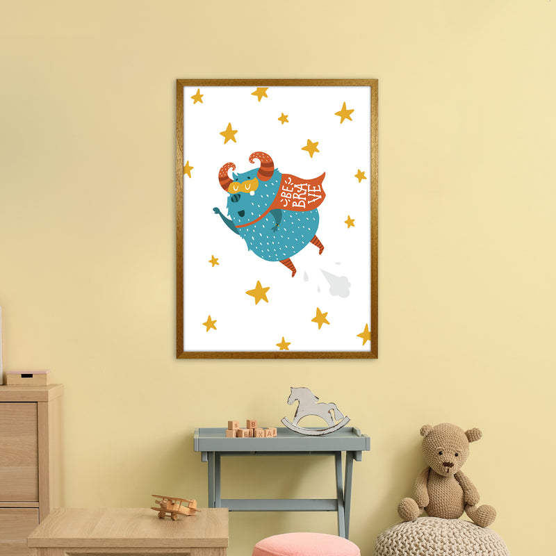 Little Monsters Flying Be Brave  Art Print by Pixy Paper A1 Print Only