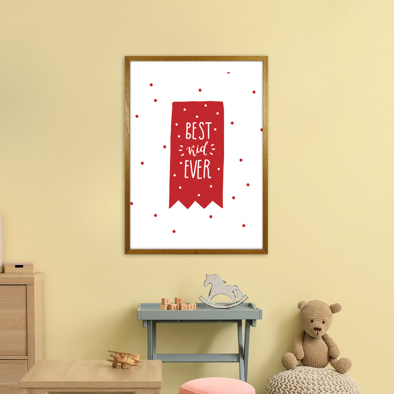 Best Kid Ever Red Super Scandi  Art Print by Pixy Paper A1 Print Only