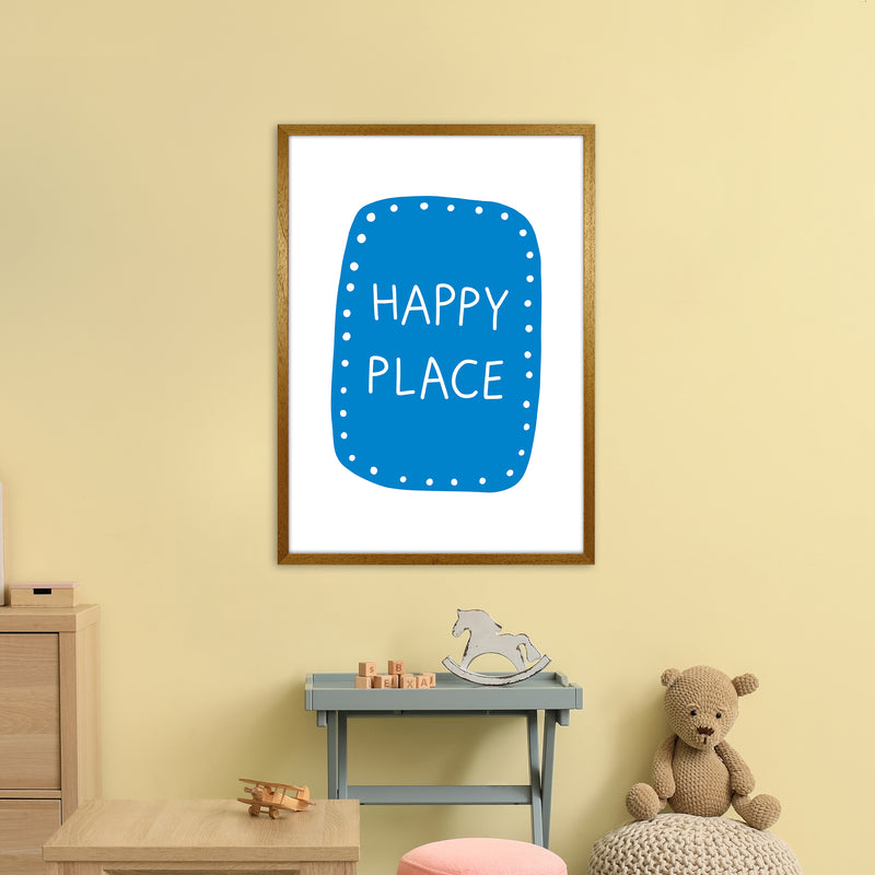 Happy Place Blue Super Scandi  Art Print by Pixy Paper A1 Print Only