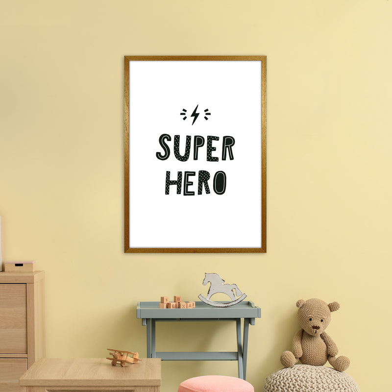 Super Hero Black Super Scandi  Art Print by Pixy Paper A1 Print Only