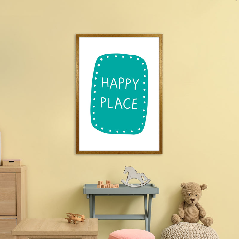 Happy Place Teal Super Scandi  Art Print by Pixy Paper A1 Print Only