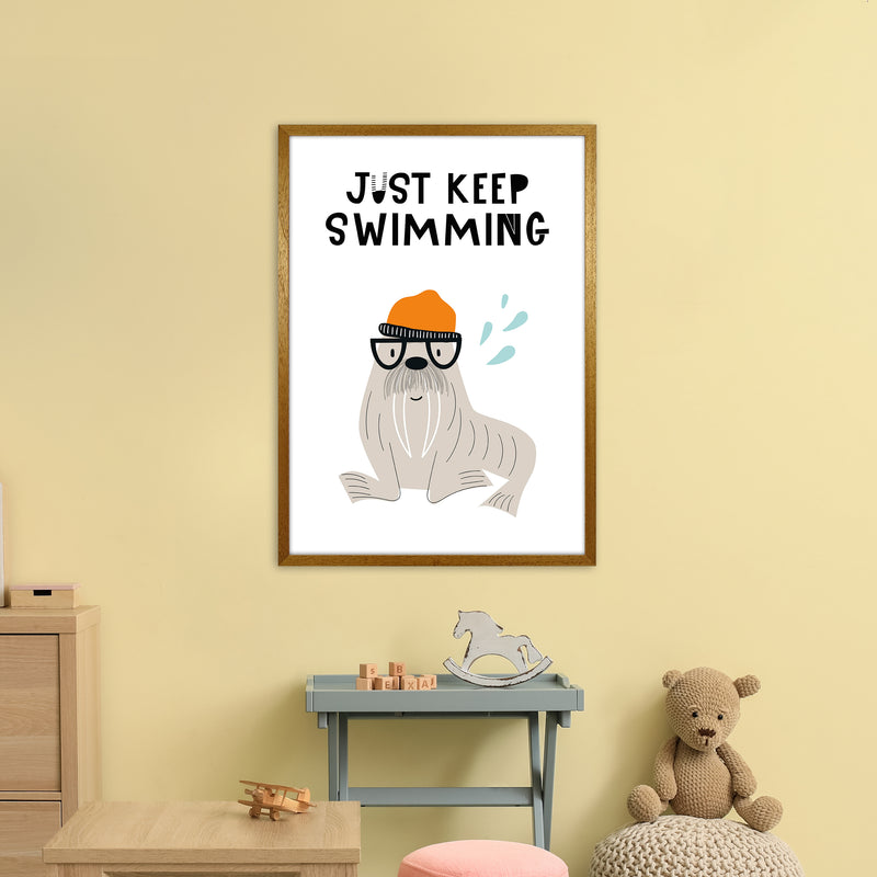 Just Keep Swimming Animal Pop  Art Print by Pixy Paper A1 Print Only