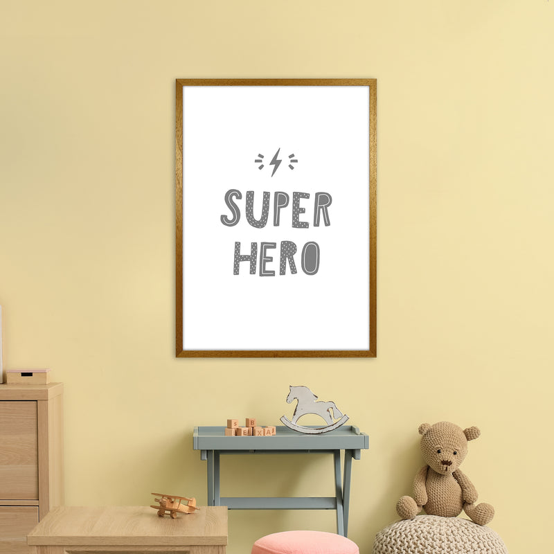 Super Hero Grey Super Scandi  Art Print by Pixy Paper A1 Print Only
